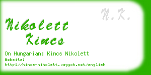 nikolett kincs business card